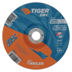 7 X 1/4 TIGER ZIRC TY27GRIND WHL  7/8 AH-WEILER CORPORAT-804-58075