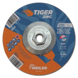 6 X 1/4 TIGER ZIRC T27 GRIND WHEEL  Z24T  5/8-11-WEILER CORPORAT-804-58078