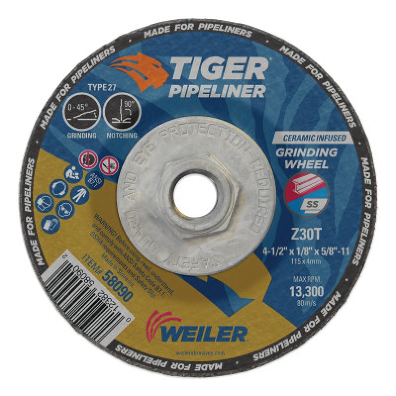 4.5 X 1/8 PIPELINER T27 5/8-11 NUT-WEILER CORPORAT-804-58090