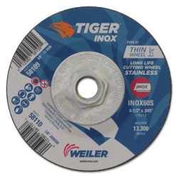 4.5 X .045 TIGER INOX T27 CUT WHEEL 60S 5/8-11-WEILER CORPORAT-804-58109