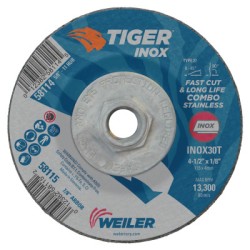 4-1/2X1/8 INOX T27 COMB.WHL INOX30T 5/8-11ARB-WEILER CORPORAT-804-58114