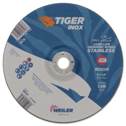 9 X 1/4 TIGER INOX T27 GRIND WHEEL  24R  7/8 AH-WEILER CORPORAT-804-58127