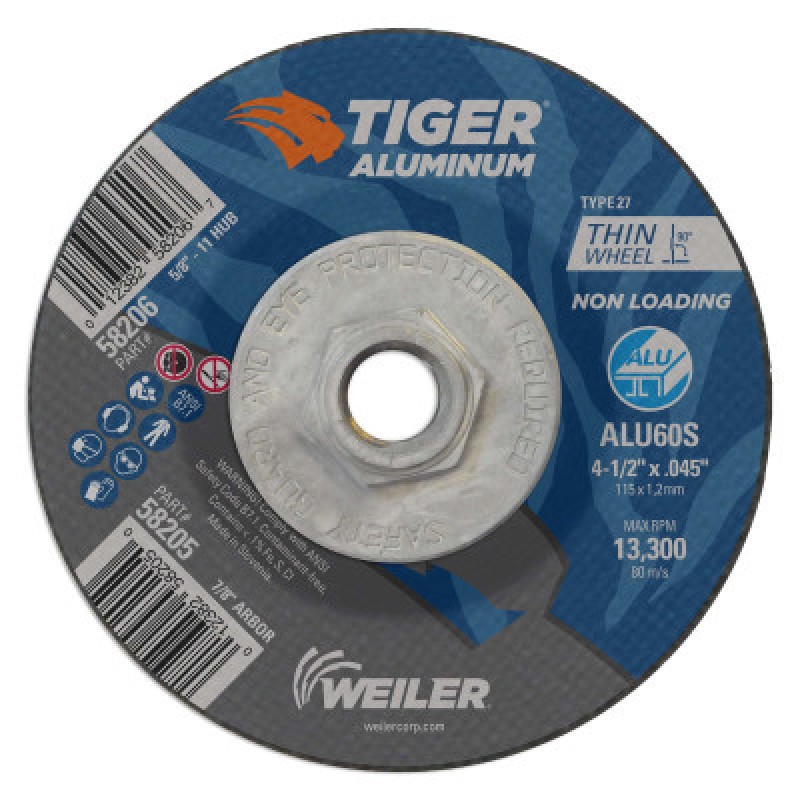CW-4.5 X.045X5/8-11 ALU60S T27-WEILER CORPORAT-804-58206