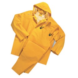 35ML PVC OVER POLY 3PCSRAIN SUIT-YELLOW-PROTECTIVE INDU-813-4035/L