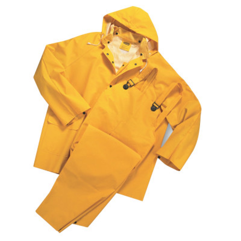 35ML PVC OVER POLY 3PCSRAIN SUIT-YELLOW-PROTECTIVE INDU-813-4035/XL