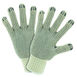 MENS SIZE STRING KNIT DOTTED BOTH SIDES GLOVE-PROTECTIVE INDU-813-708SKBS