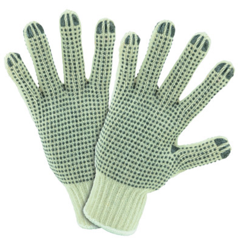 MENS SIZE STRING KNIT DOTTED BOTH SIDES GLOVE-PROTECTIVE INDU-813-708SKBS
