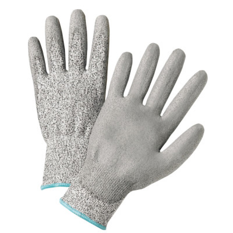 GRAY PU PALM COATED SPECKLE GRAY HPPE GLOVES-PROTECTIVE INDU-813-720DGU/XXS