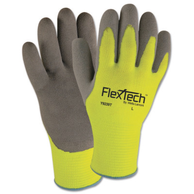 HI VIS SYNTHETIC KNIT GLOVE WITH NITRILE PALM XL-WELLS LAMONT IN-815-Y9239XL