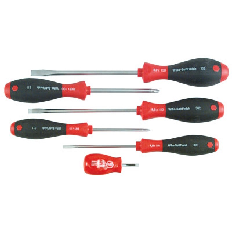 6 PC SLOTTED/PHILLIPS SCREWDRIVER SET-WIHA TOOLS*817*-817-30294