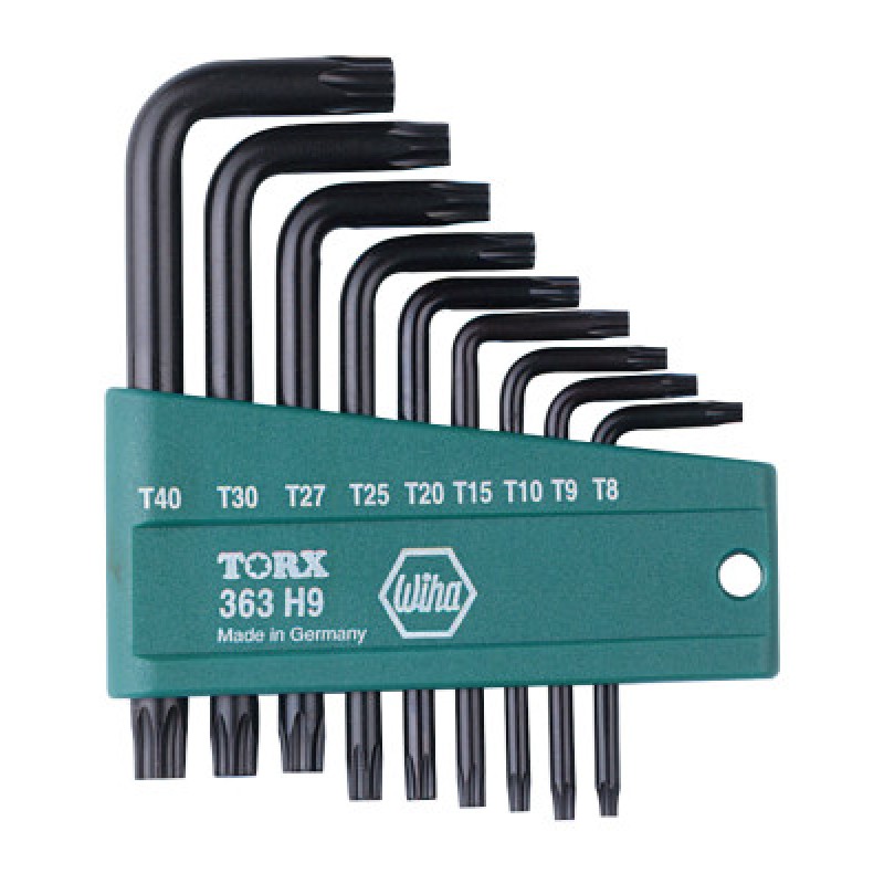9-PC SHORT ARM TORX L-KEY SET W/PLASTIC H-WIHA TOOLS*817*-817-36394