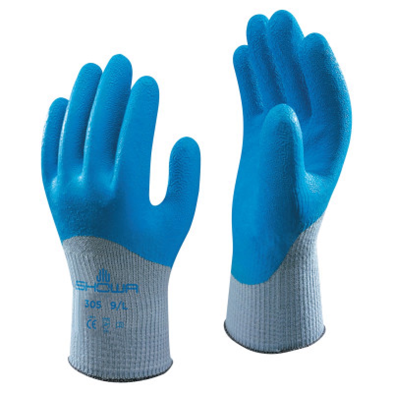 DISPOSE- NATURAL RUBBERPALM & KNUCKL DZ12-SHOWA BEST GLOV-845-305L-09