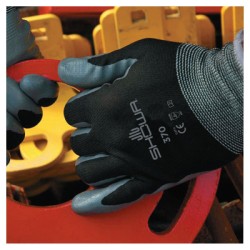 DISPOSE NITRILE-COATED-PALM DIPPED-  DZ12-SHOWA BEST GLOV-845-370BM-07