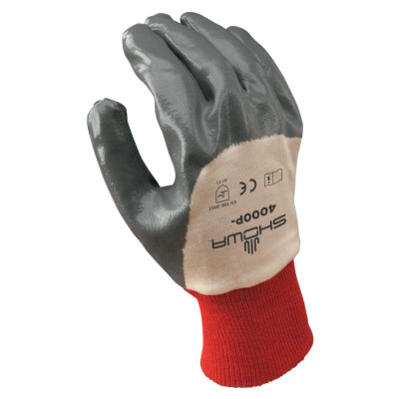 DISPOSE NITRILE PALM-COATED- WHITE W/ DZ6-SHOWA BEST GLOV-845-4000P-09