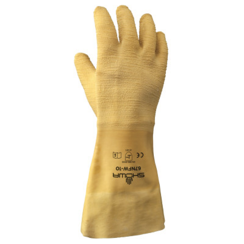 DISPOSE NATURAL RUBBER FULLY COATED 1 DZ3-SHOWA BEST GLOV-845-67NFW-10