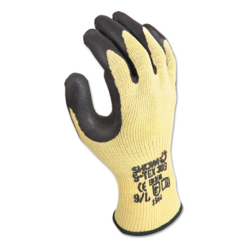 DISP ER PALM COATING- YELLOW/BLACK CO DZ6-SHOWA BEST GLOV-845-S-TEX303L-09