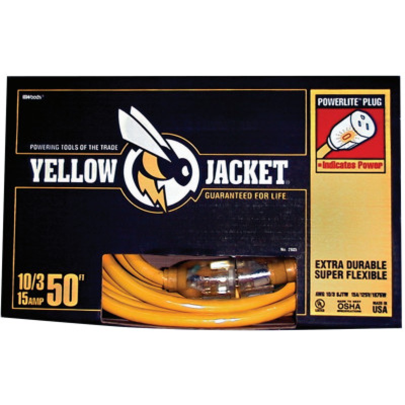 50' 10/3 SJTW-A YELLOW EXT. CORD-COLEMAN CABLE-860-2805