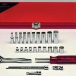 23PC. 1/4"DR. SOCKET TOOL SET W/CASE 6-POINT STA-WRIGHT TOOL ***-875-223