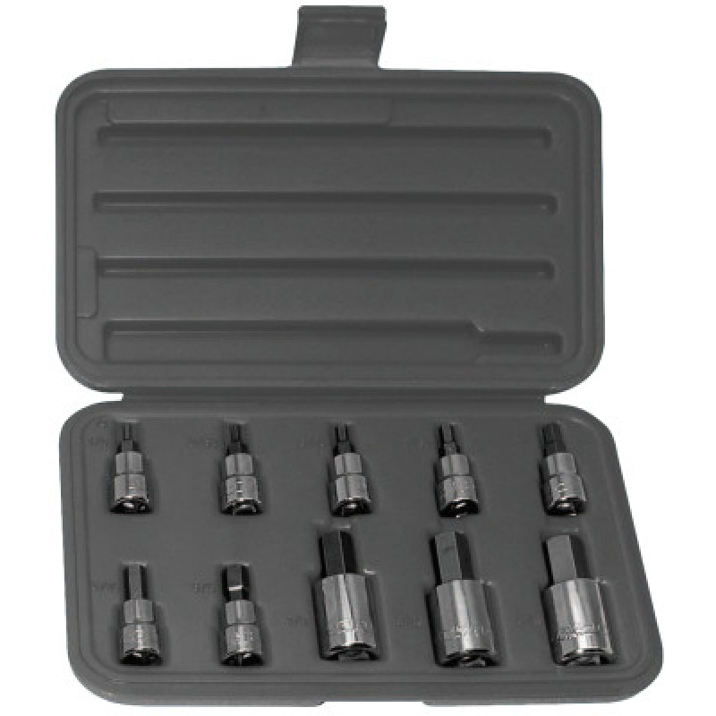 3/8"&1/2"DRS 10PC ALLENSOCKET SET ON BAR-WRIGHT TOOL ***-875-311