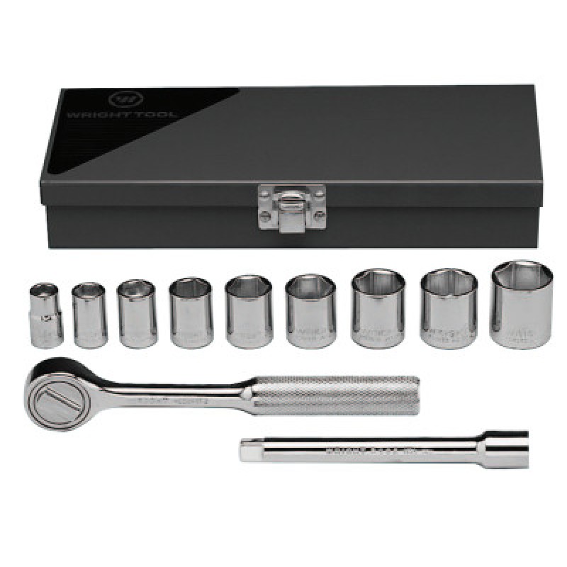 11-PC. 3/8DR STANDARD SOCKET SET 6PT-WRIGHT TOOL ***-875-327