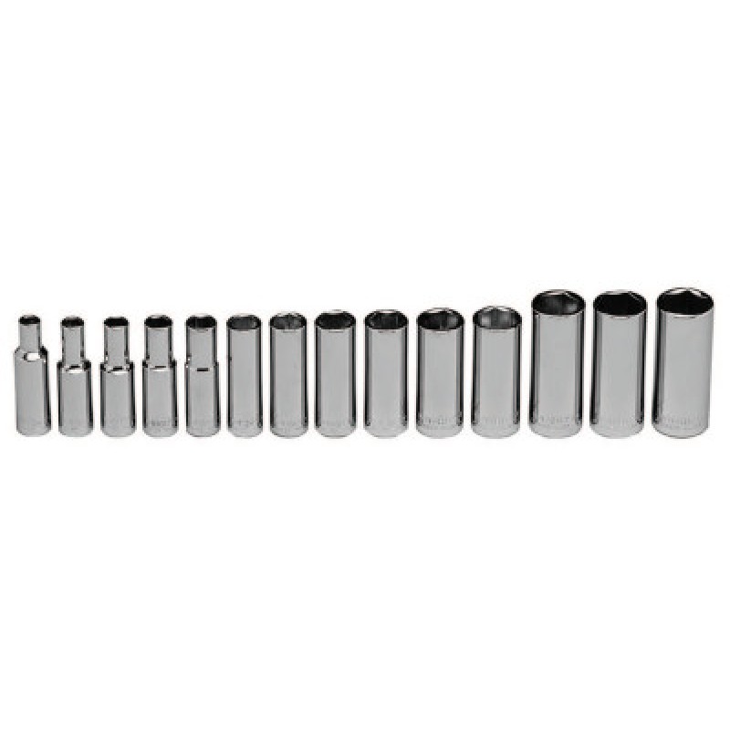3/8"DR 14PC DEEP METRICTRAY SET 6MM - 1-WRIGHT TOOL ***-875-355