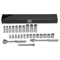 27PC.3/8"DR.METRIC SOCKET SET W/CASE 6-POINT STA-WRIGHT TOOL ***-875-377