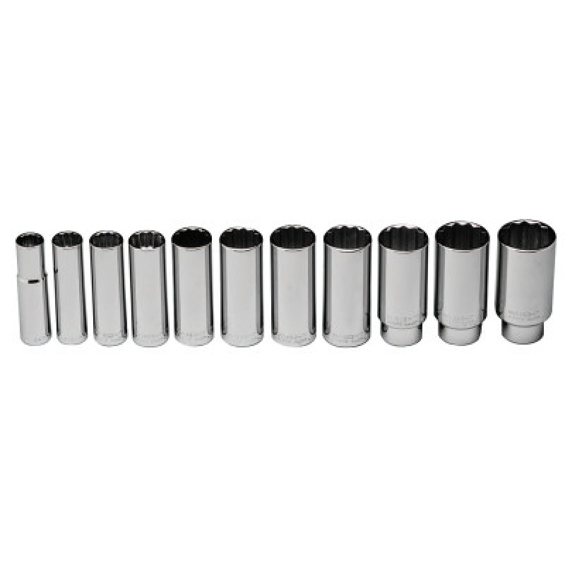 1/2"DR 11PC 12PT DEEP SOCKET SET 1/2" --WRIGHT TOOL ***-875-402