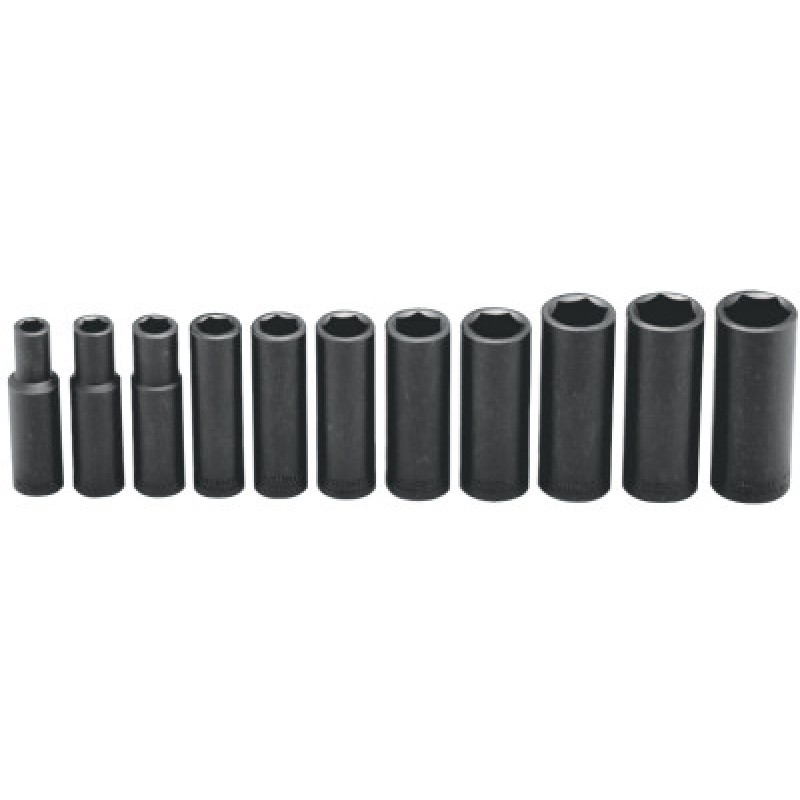 1/2"DR 11PC DEEP IMPACTTRAY SET 3/8"-1"-WRIGHT TOOL ***-875-412