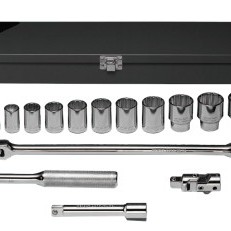 17 PC 1/2" DR SOCKET SETW/METAL BOX-WRIGHT TOOL ***-875-422