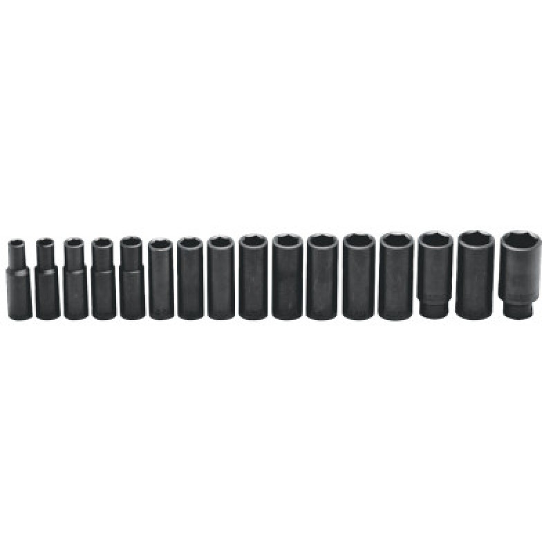 1/2"DR 16PC IMPACT METRIC SOCKET SET-WRIGHT TOOL ***-875-467