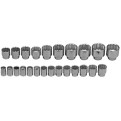 24-PC. 3/4"DR. STANDARD/METRIC 12-PT SOCKE-WRIGHT TOOL ***-875-624