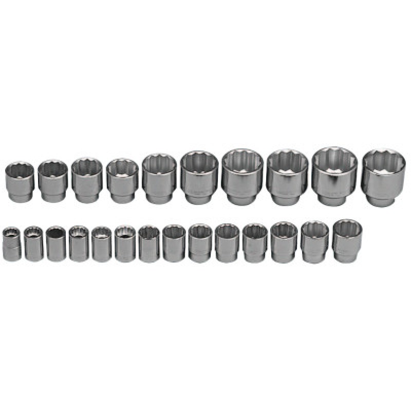 24-PC. 3/4"DR. STANDARD/METRIC 12-PT SOCKE-WRIGHT TOOL ***-875-624