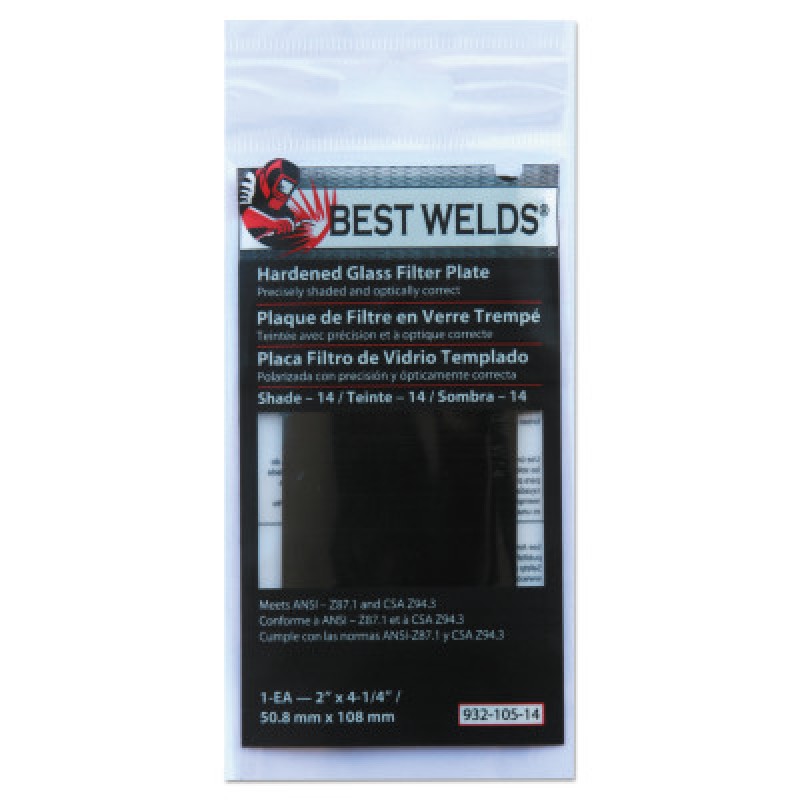 BW-2X4-1/4 #14 GLASS  FILTER PLATE-ORS NASCO-901-932-105-14