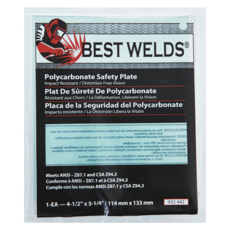 BW-4-1/2X5-1/4 POLYC ARBONATE SAFETY PLATE-ORS NASCO-901-932-442
