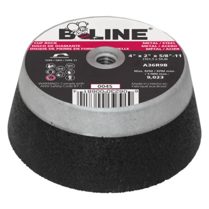 4 X 2 X 5/8-11 B-LINE T11 CUP WHEEL  A26R9B-ORS NASCO-903-004S