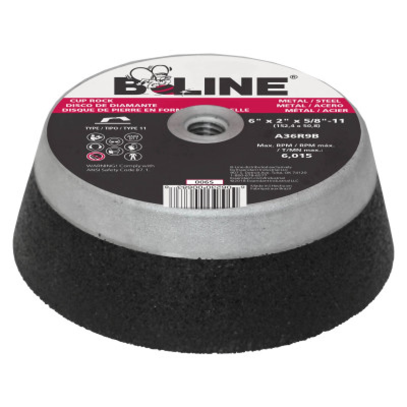 6 X 2 X 5/8-11 B-LINE T11 CUP WHEEL  A36R9B-ORS NASCO-903-006S