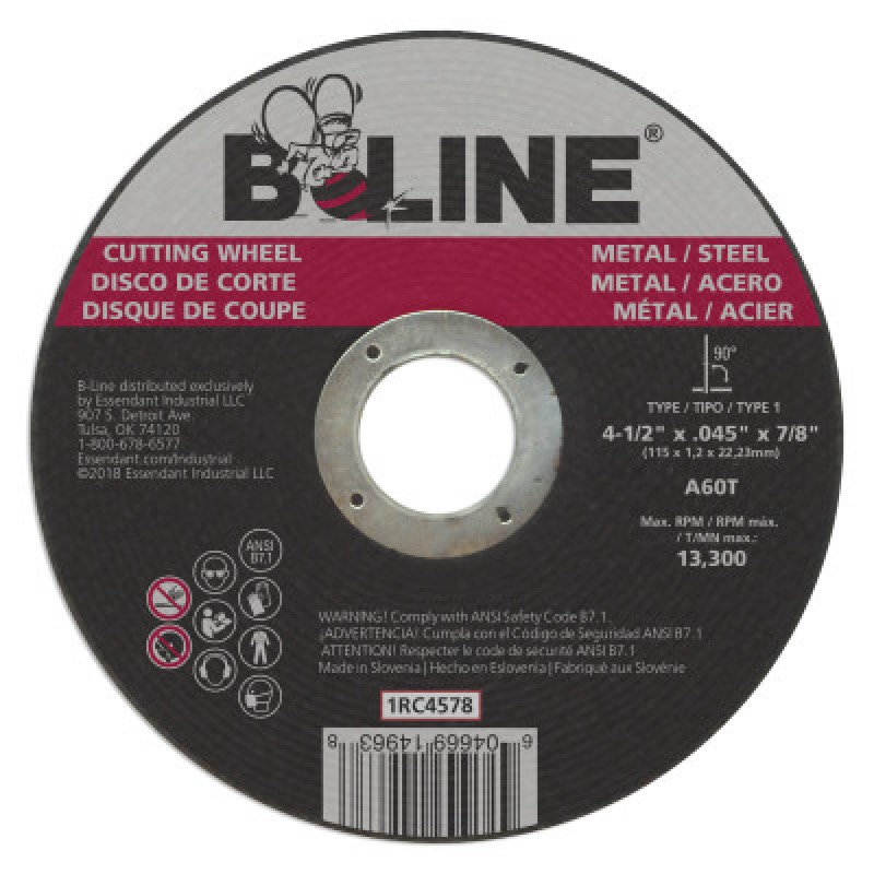 4-1/2 X .045 B-LINE T1 CUTTING WHEEL A60T 7/8-ORS NASCO-903-1RC4578