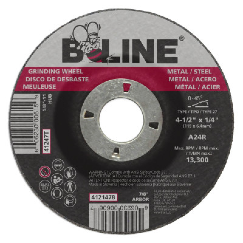 4-1/2 X 1/4 B-LINE T27 GRINGING WHEEL A24R 7/8-ORS NASCO-903-4121478