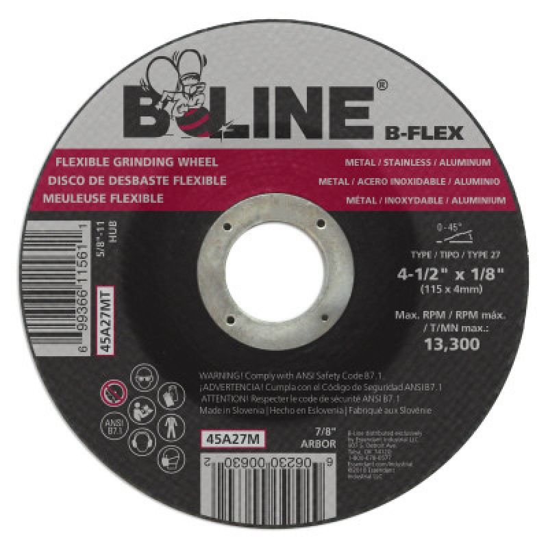 4-1/2 X 1/8 B-LINE T27B-FLEX WHEEL 7/8 A.H.-ORS NASCO-903-45A27M