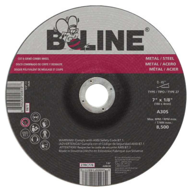 7 X 1/8 B-LINE T27 COMBOWHEEL A30S 5/8-11-ORS NASCO-903-787T